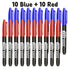 6 PCS Permanent Marker Pen Manga Drawing Markers Black Blue Red Waterproof Ink Sketch Pens Stationery Art School Supplies - HASHTAG