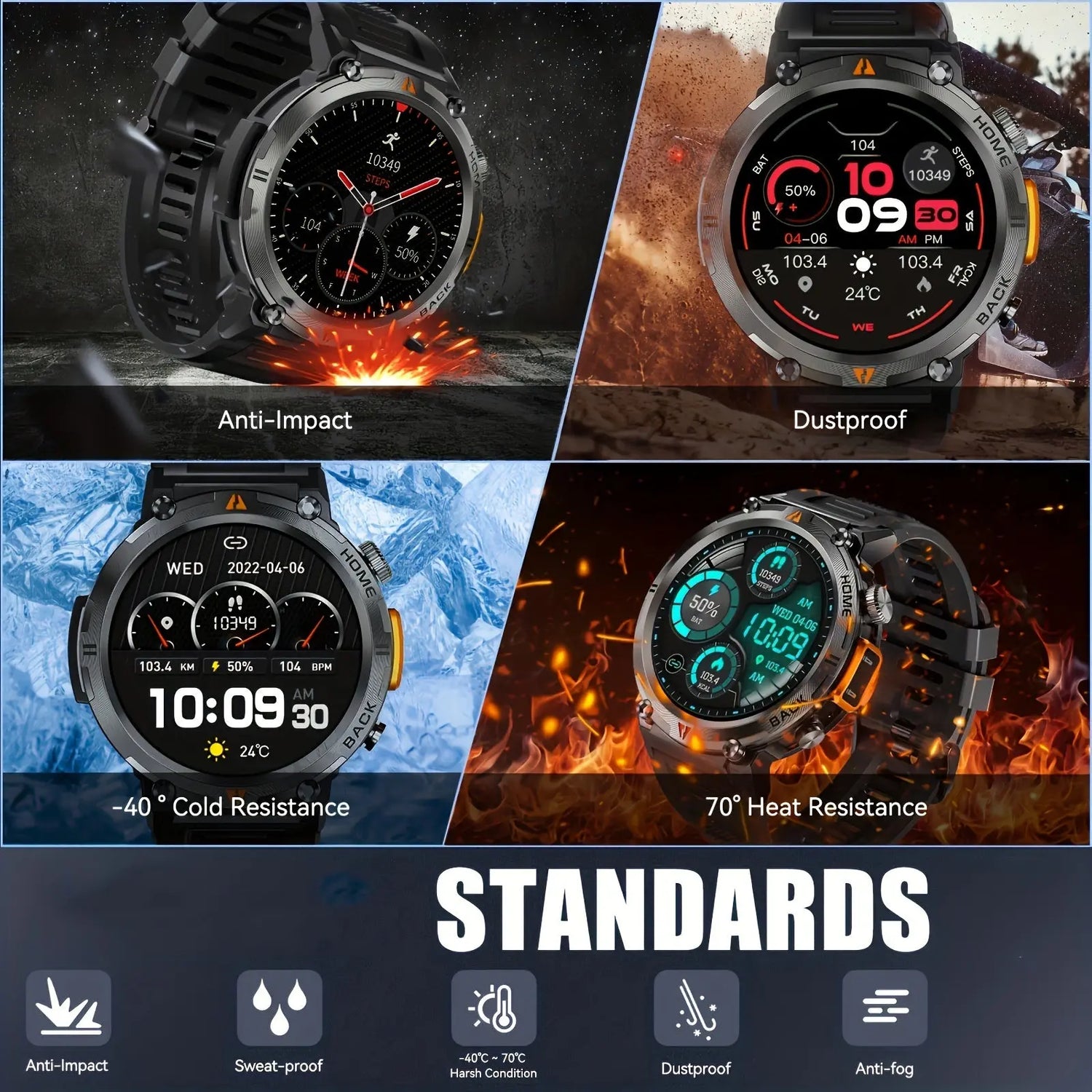 Orologio intelligente JELLOO con torcia, smartwatch touch screen da 3,68 - My Hashtag Shop