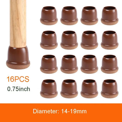 16PCS Transparent Table Chair Leg Protectors Caps Round Square for Furniture Foot Legs Cover Floor Protector with Felt Bottom - HASHTAG