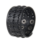 Retro Wide Leather Hand-strung Bracelet For Men And Women HASHTAG