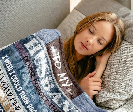 Gifts for Husband, Husband Gifts Blanket from Wife, Anniversary Romantic Gifts for Him, Birthday Gifts for Husband Blanket 60"X50", Husband Gifts for Christmas Valentine Father&