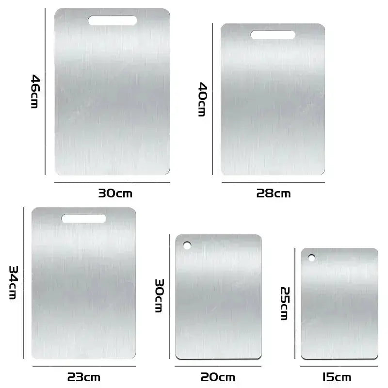WXCOO Chopping Board Stainless Steel Double Sided Thickened Kneading Dough Board Kitchen Household Fruit Cutting Block HASHTAG