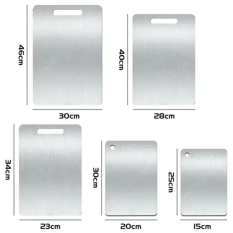 WXCOO Chopping Board Stainless Steel Double Sided Thickened Kneading Dough Board Kitchen Household Fruit Cutting Block HASHTAG