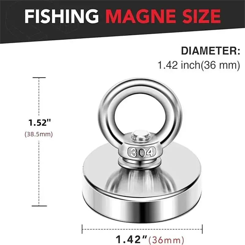 D16~D42mm Strong Suction Salvage Helper, Made of N52 Heavy Rare Earth Material, with Countersunk Hole and Eyebolt Suction metal HASHTAG