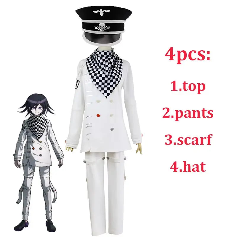 Danganronpa V3 Kokichi Oma Cosplay Costume President Oma Cosplay Wig Cloak Hat Halloween Carnival Party Uniforms Costumes Wigs
