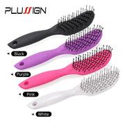 Styling Curly Hair Brush Salon Massager Comb Brush Detangling Drying Brush Anti Static Curved Vent Brush Scalp Massage Comb HASHTAG