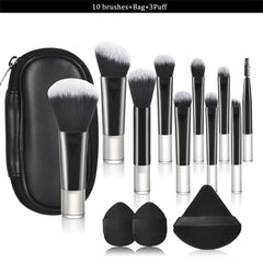 10 black mini Makeup brush Travel Portable Makeup Tool Makeup Puff - Palm Brush Professional Makeup tool set HASHTAG
