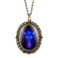New 12 Constellation Astrology Oval Pocket Watch Unique Fluorescent Blue Zodiac Necklace Pendant Quartz Birthday Gift for Friend