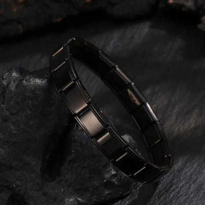 Trendy Square Italy Stainless Steel Bracelets For Women Men HipHop Metal Italian Modules Stretchable Gift Birthday Party Jewelry - My Hashtag Shop
