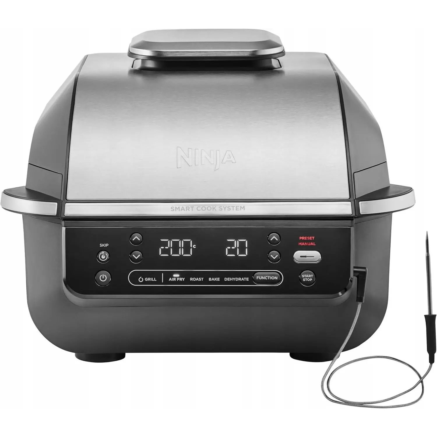 Ninja EG351EU Smart Home 5 az 1-ben Okos Beltéri Grill és Air fryer 1760W - Ezüst (EG351EU)-0