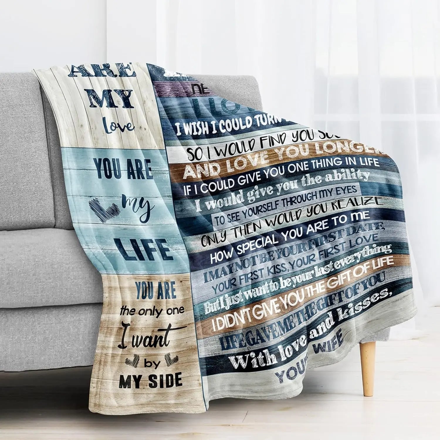 Gifts for Husband, Husband Gifts Blanket from Wife, Anniversary Romantic Gifts for Him, Birthday Gifts for Husband Blanket 60"X50", Husband Gifts for Christmas Valentine Father&