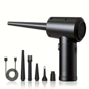 Rechargeable Cordless Air Duster - Powerful Electric Compressed Air Blower for Deep Cleaning of Computer Keyboards, Cameras, Cars, and Home Offices - Portable, Lightweight, and Easy to Use with LED Light and Extendable Nozzle HASHTAG