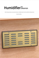 Spanish Cedar Wooden Cigar Humidor, 2-Tier Desktop Cabinet, Constant Humidity Storage for Cigar Collectors HASHTAG