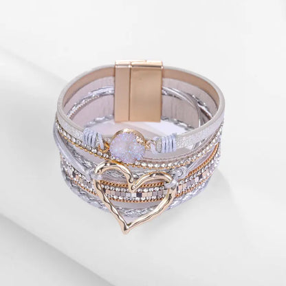 Braccialetto a forma di amore esagerato con strass intarsiati - My Hashtag Shop