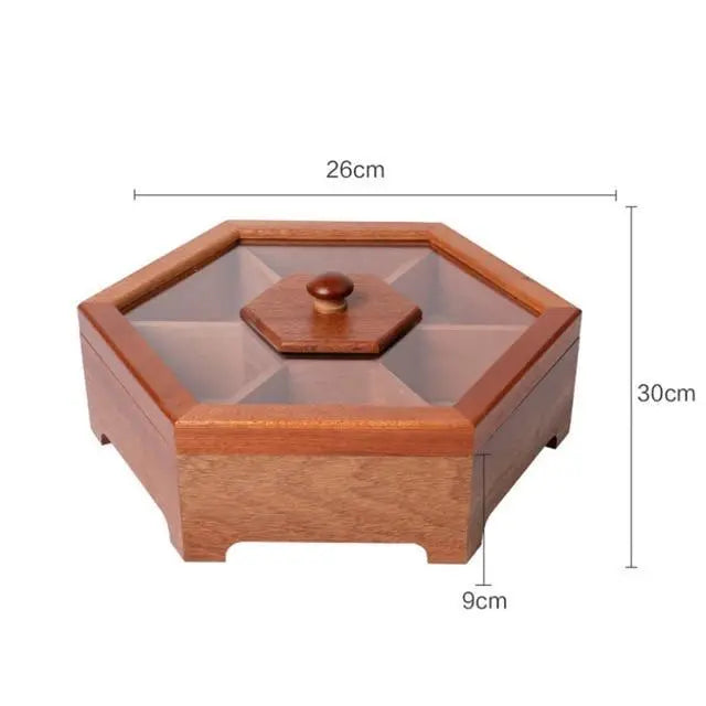 Tray nut Storage  Divided Grid With Lid Dried Fruit Box - HASHTAG