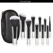 10 black mini Makeup brush Travel Portable Makeup Tool Makeup Puff - Palm Brush Professional Makeup tool set HASHTAG