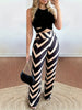 Casual Two-piece Pants Set, Crop Tank Top & Geo Print Pants Outfits, Women's Clothing HASHTAG