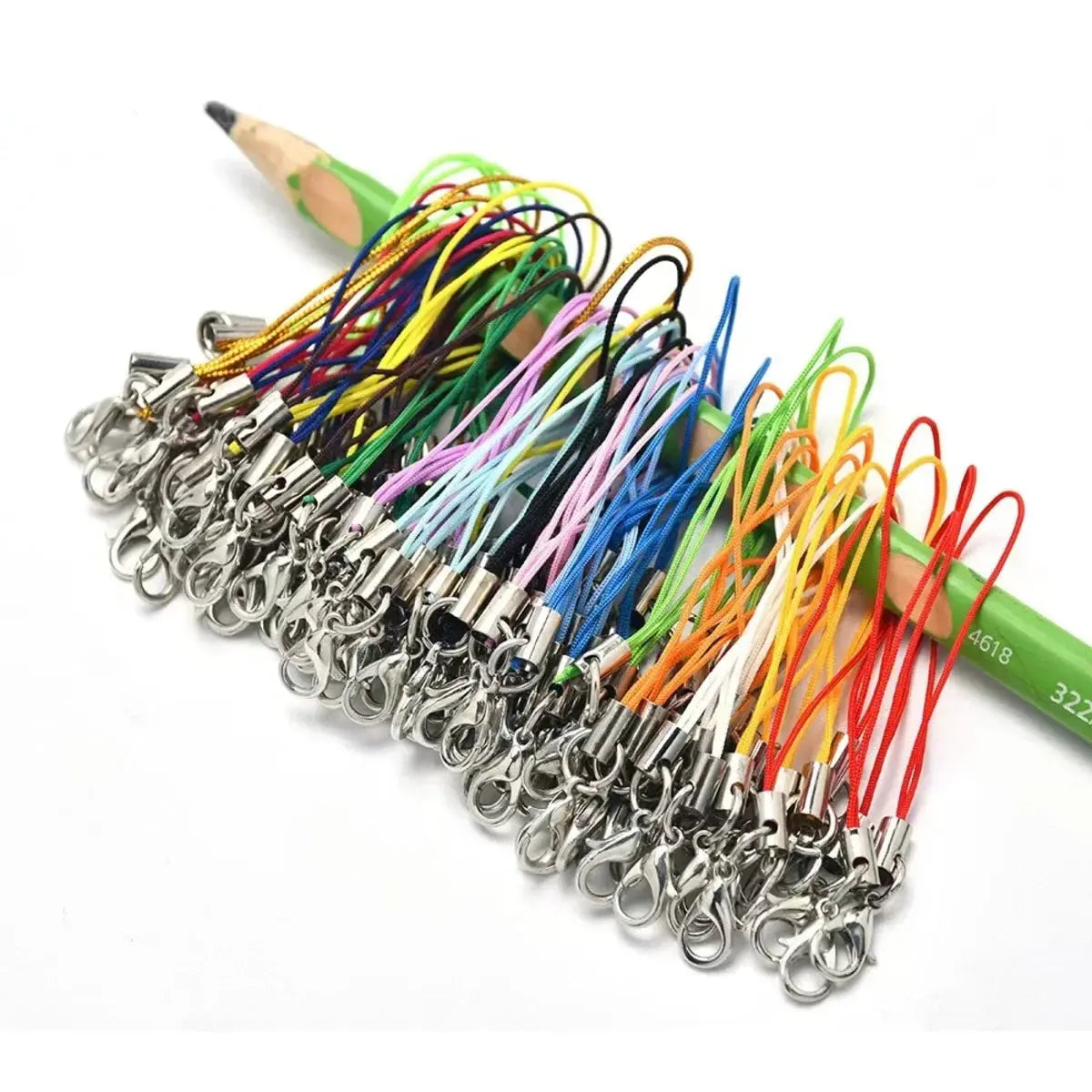 50PCS Black Strap Charm Cord Lanyard Lariat Strap Cords Lobster Clasp Rope Keychains Hooks Mobile Set Charms Jewelry Accessories - My Hashtag Shop