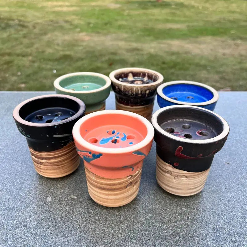7 Holes Ceramic Tobacco Bowl for Shisha Hookah Chicha Cachimbas Nargile Smoking Accessories - HASHTAG
