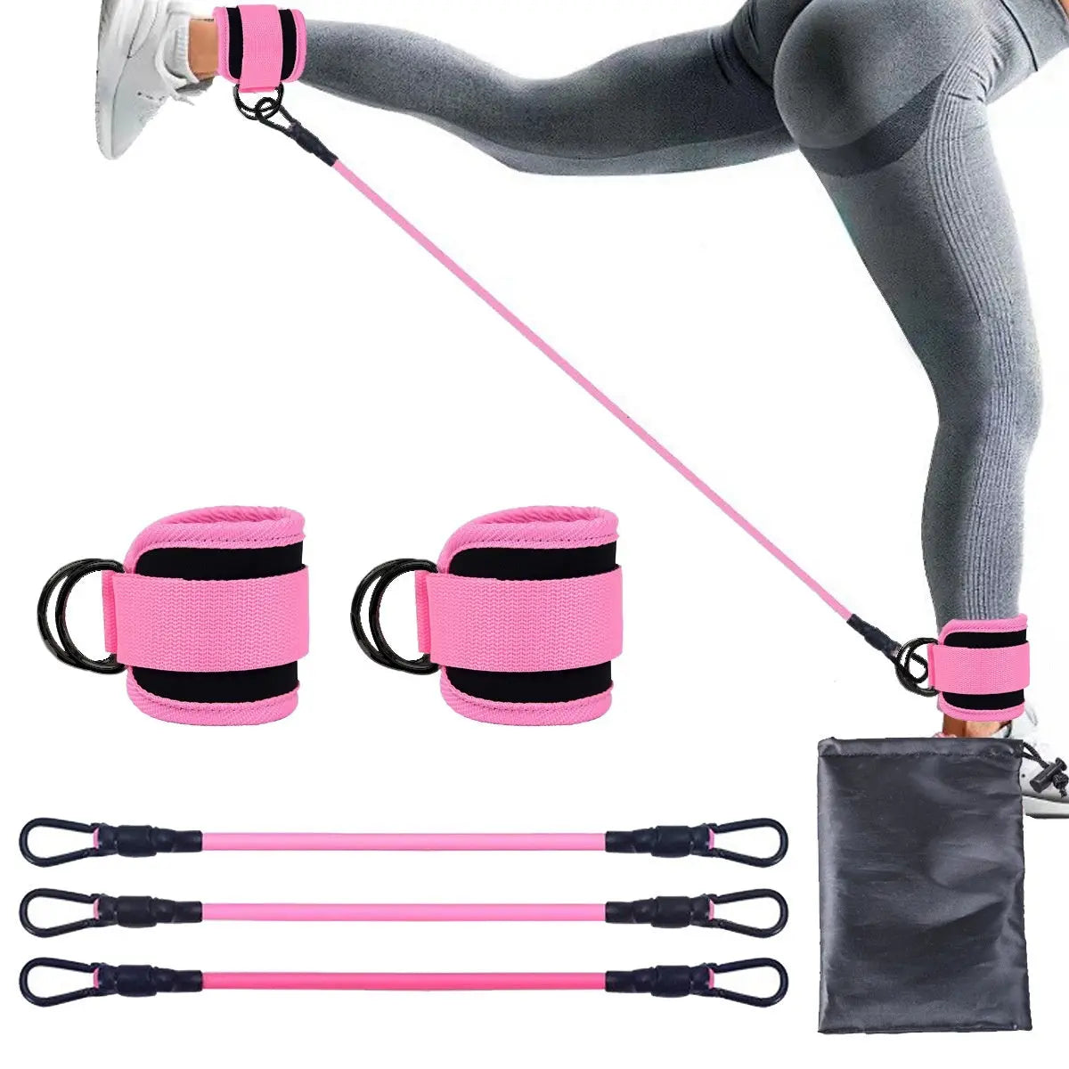 Ankle Strap Resistance Bands Hip Leg Strength Pull Rope Fitness Elastic Training Home Yoga Pilate Crossfit Workout Gym Equipment - HASHTAG