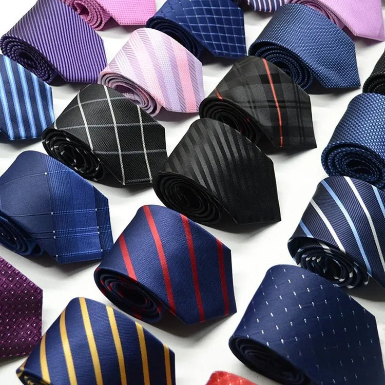 Classic Stripe Necktie Men Business Formal Wedding Tie 8Cm Blue Black Pink Red Neck Ties Fashion Shirt Dress Accessories