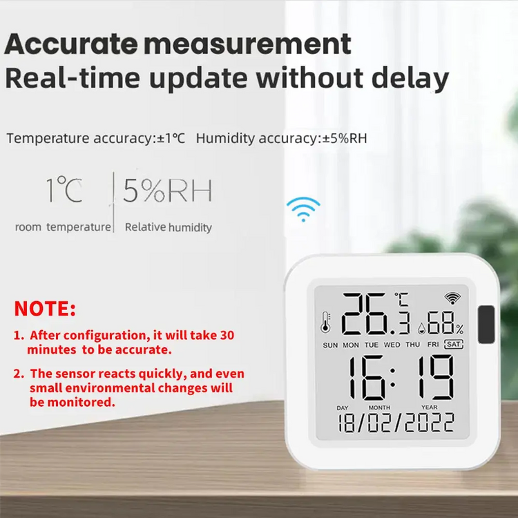 Smart Thermometer hygrometer Tuya WiFi Temperature and Humidity Sensor With Backlight APP Remote Control Work with Tuya Alexa - My Hashtag Shop