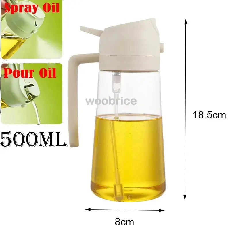 2in1 Kitchen Spray Oil Dispenser Oil Sprayer Polisher Or Only Brush Spray for Air Fryer Salad Grilling Roasting Cooking Kitchen HASHTAG