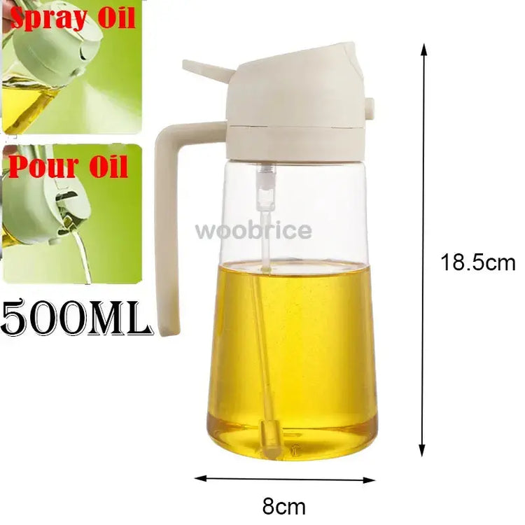 2in1 Kitchen Spray Oil Dispenser Oil Sprayer Polisher Or Only Brush Spray for Air Fryer Salad Grilling Roasting Cooking Kitchen HASHTAG