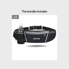 Luan Miao Sports Waist Pack - Black & White, Waterproof Polyester, Adjustable Strap, Multi-Pocket Design for Running, Hiking, and Fitness, Outdoor Gear | Adjustable Waist Pack | Durable Zipper Closure, Running Gear HASHTAG