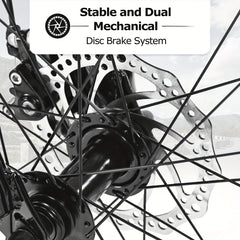 26in Adult/Youth full 21 speed mountain tire bike, double disc brakes, high carbon steel frame, front suspension, mountain bike, City commuter city bike, bike HASHTAG