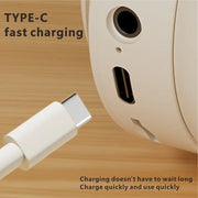 Comfortable all ear wireless earphones Type-C charging connection, wireless support for calls, memory card for MP3, audio cable for wired computer earphones HASHTAG