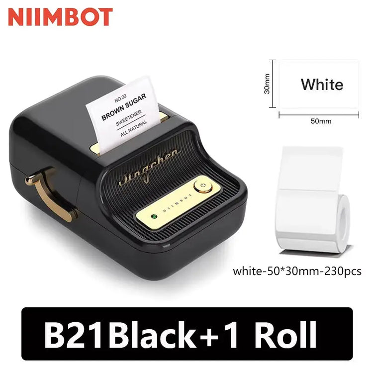 B21 Mini Portable Thermal Label Printer Mini Adhesive Sticker Printers for Home Office for Mobile Phone NEW