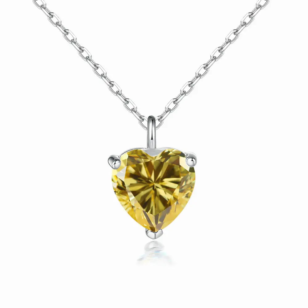 Simple Heart-shaped Zircon Pendant Necklace Versatile HASHTAG