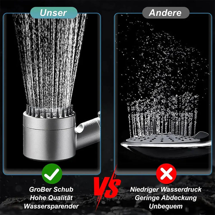 3 Modes Handheld Shower Head with Massage Brush Cotton Filters One-click Stop Water Saving High Pressure Showerhead for Bathroom - HASHTAG