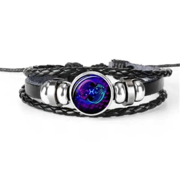12 Zodiac Constellation Bracelet Luminous Braided Design Bracelet For Men Women Kids