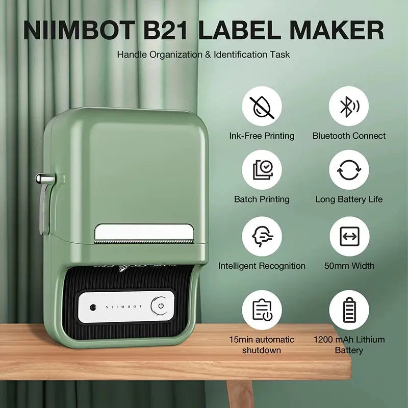 B21 Mini Portable Thermal Label Printer Mini Adhesive Sticker Printers for Home Office for Mobile Phone NEW