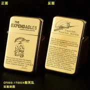 Exquisite Brass Kerosine Lighter Slim Windproof Vintage Grinding Wheel Ignition Lighter Cigarette Accessories Men's Gift HASHTAG BAR TABACCHI