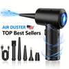 Rechargeable Cordless Air Duster - Powerful Electric Compressed Air Blower for Deep Cleaning of Computer Keyboards, Cameras, Cars, and Home Offices - Portable, Lightweight, and Easy to Use with LED Light and Extendable Nozzle HASHTAG