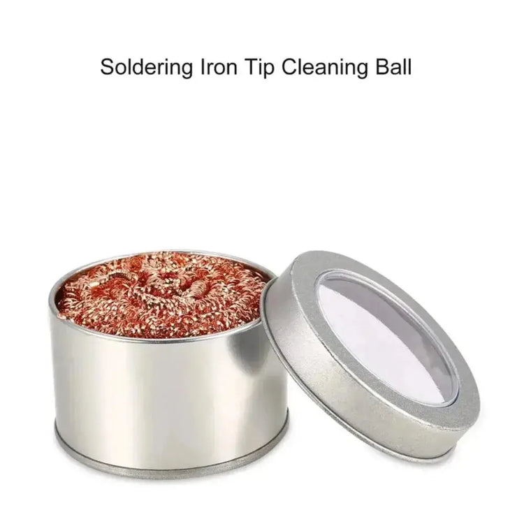 Cleaning Ball Desoldering Soldering Iron Mesh Filter Cleaning Nozzle Tip Copper Wire Cleaner Ball Metal Dross Box Clean Ball HASHTAG