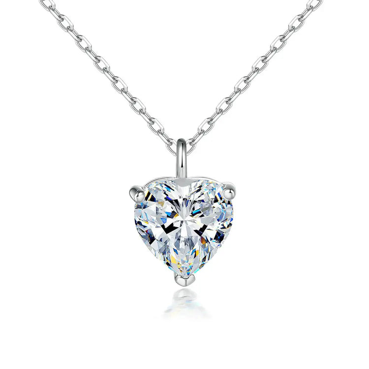 Simple Heart-shaped Zircon Pendant Necklace Versatile HASHTAG