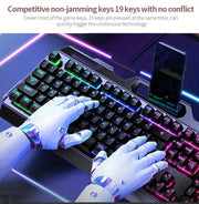 YINDIAO V2 Computer Wired Keyboard E-sports Gaming Typing Office Universal USB Plug-in Hair Light Keyboard Available For Windows System HASHTAG
