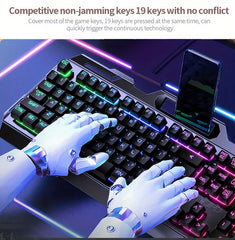 YINDIAO V2 Computer Wired Keyboard E-sports Gaming Typing Office Universal USB Plug-in Hair Light Keyboard Available For Windows System HASHTAG