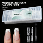 Nailpop 150 pcs Double Ended Nail Dual Forms Square Coffin Shape Extension 15 Sizes Professional Salon Quality Nail Art Tools HASHTAG