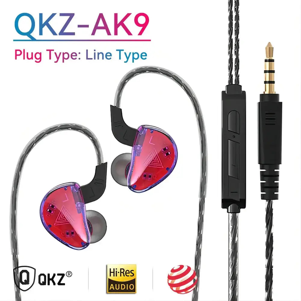 Original QKZ AK6 In Ear Earphone 6 Dynamic Driver Unit Headphone With Mic Stereo Sports HIFI Subwoofer Headset Monitor Earbuds HASHTAG