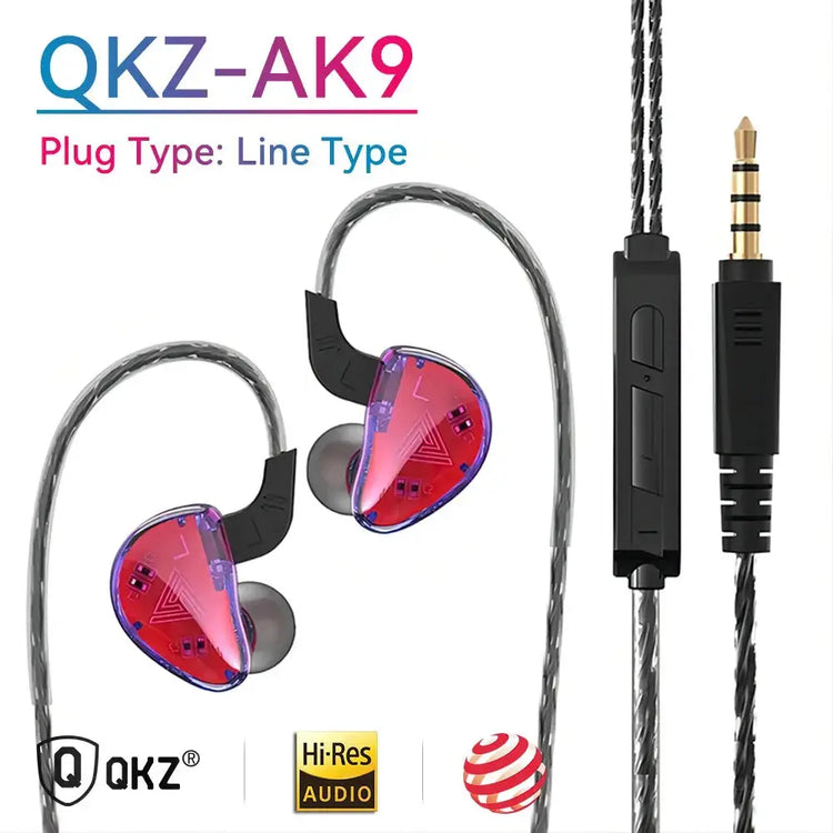 Original QKZ AK6 In Ear Earphone 6 Dynamic Driver Unit Headphone With Mic Stereo Sports HIFI Subwoofer Headset Monitor Earbuds HASHTAG