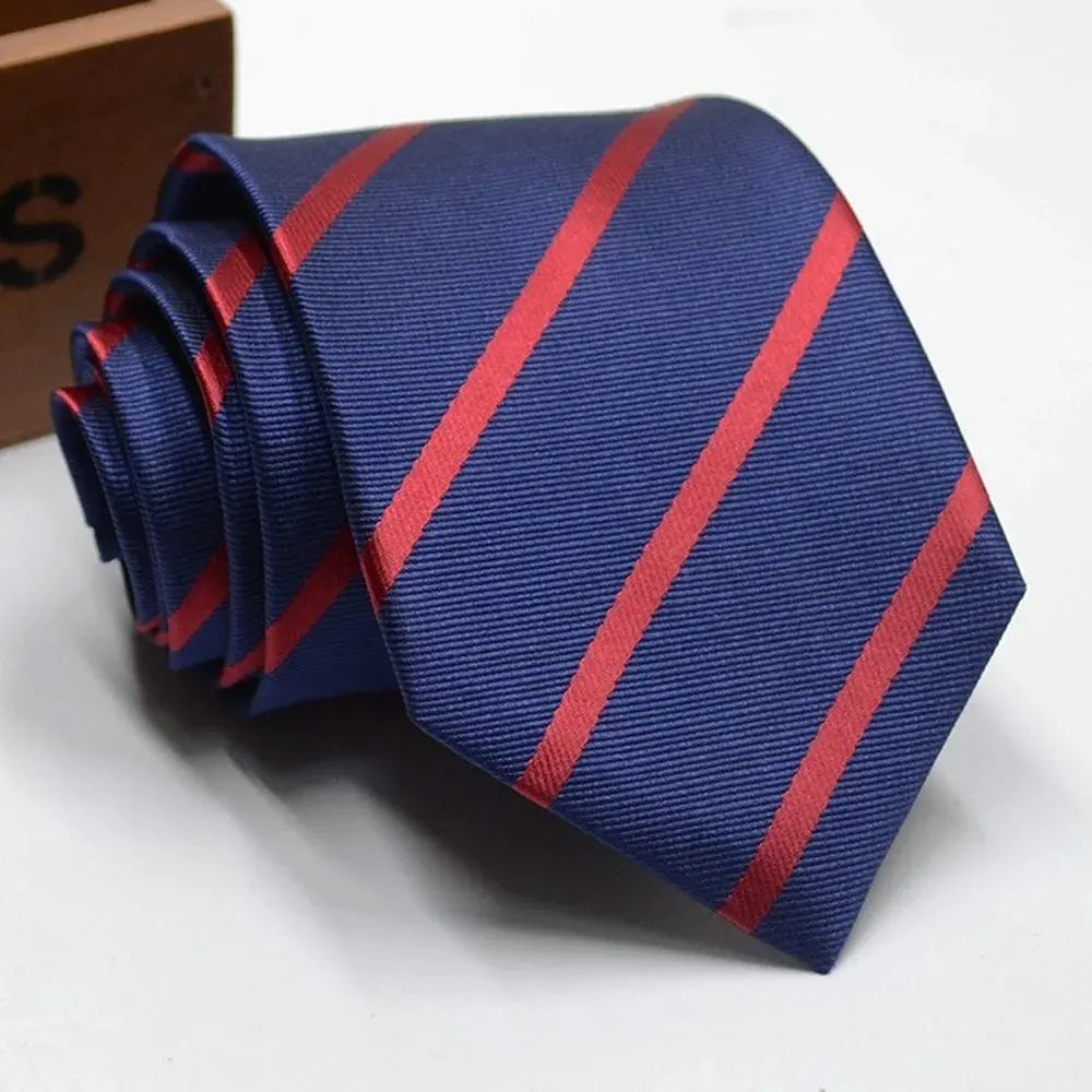Classic Stripe Necktie Men Business Formal Wedding Tie 8Cm Blue Black Pink Red Neck Ties Fashion Shirt Dress Accessories