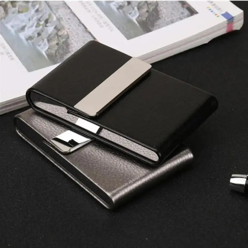 Multifunction Stainless Steel Cigarette Case PU Cigar Storage Box Tobacco Holder 1 PC Card Cases Smoking Accessories - HASHTAG