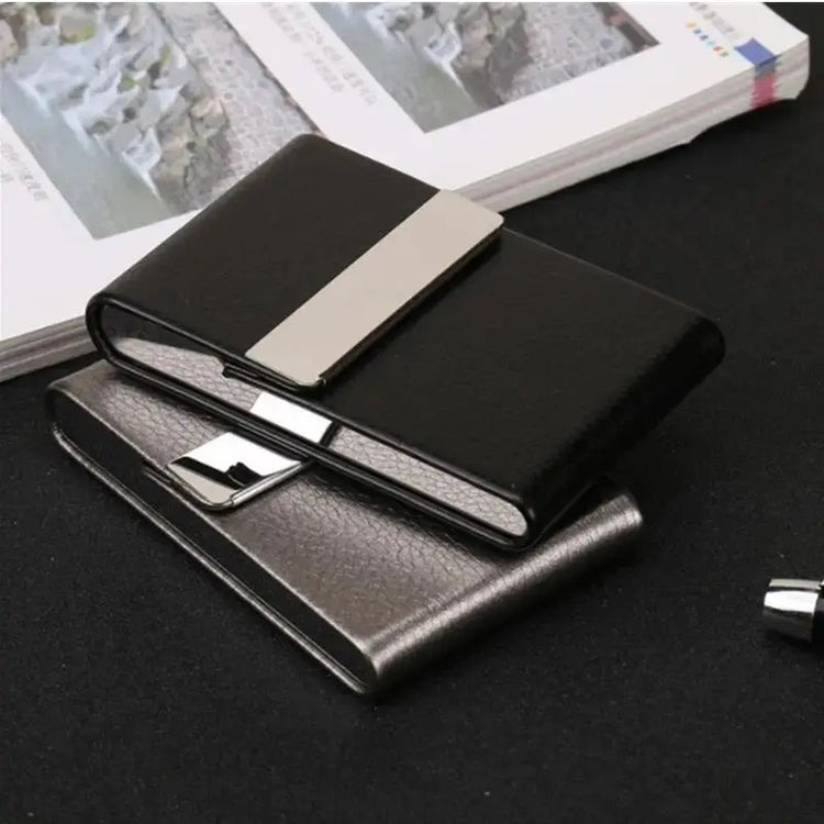 Multifunction Stainless Steel Cigarette Case PU Cigar Storage Box Tobacco Holder 1 PC Card Cases Smoking Accessories - HASHTAG