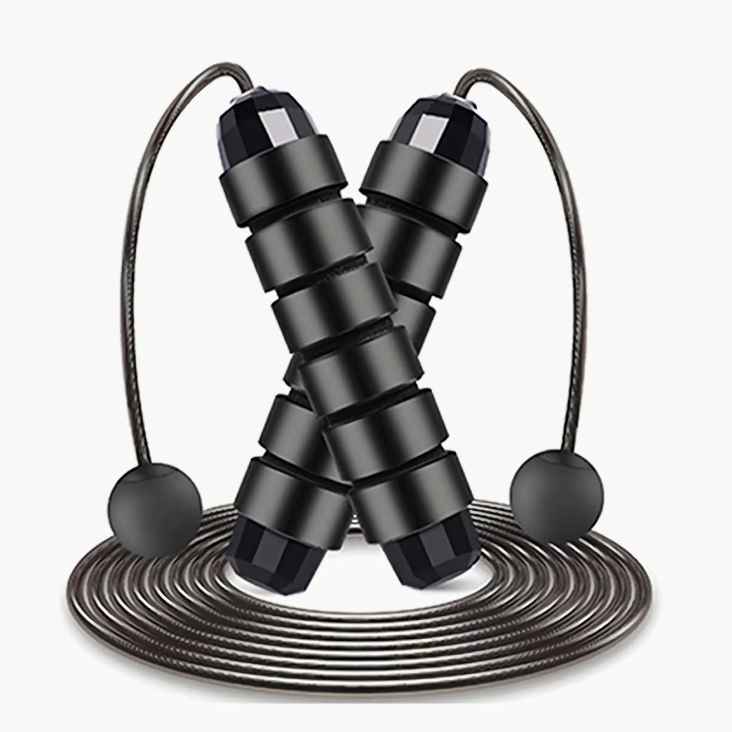 With Ball Bearings Adjustable Tangle-Free Speed Wire Jump Rope Workout with Foam Handles for Fitness Home Workouts and Slim Body