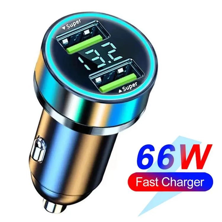 66-250W PD Car Charger QC3.0 Fast Charge One to Six Car Cigarette Lighter Plug Car Charger Flash Charge with Digital Display - HASHTAG